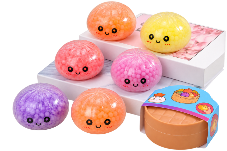 Clear Bead-Filled Dumpling Squishy