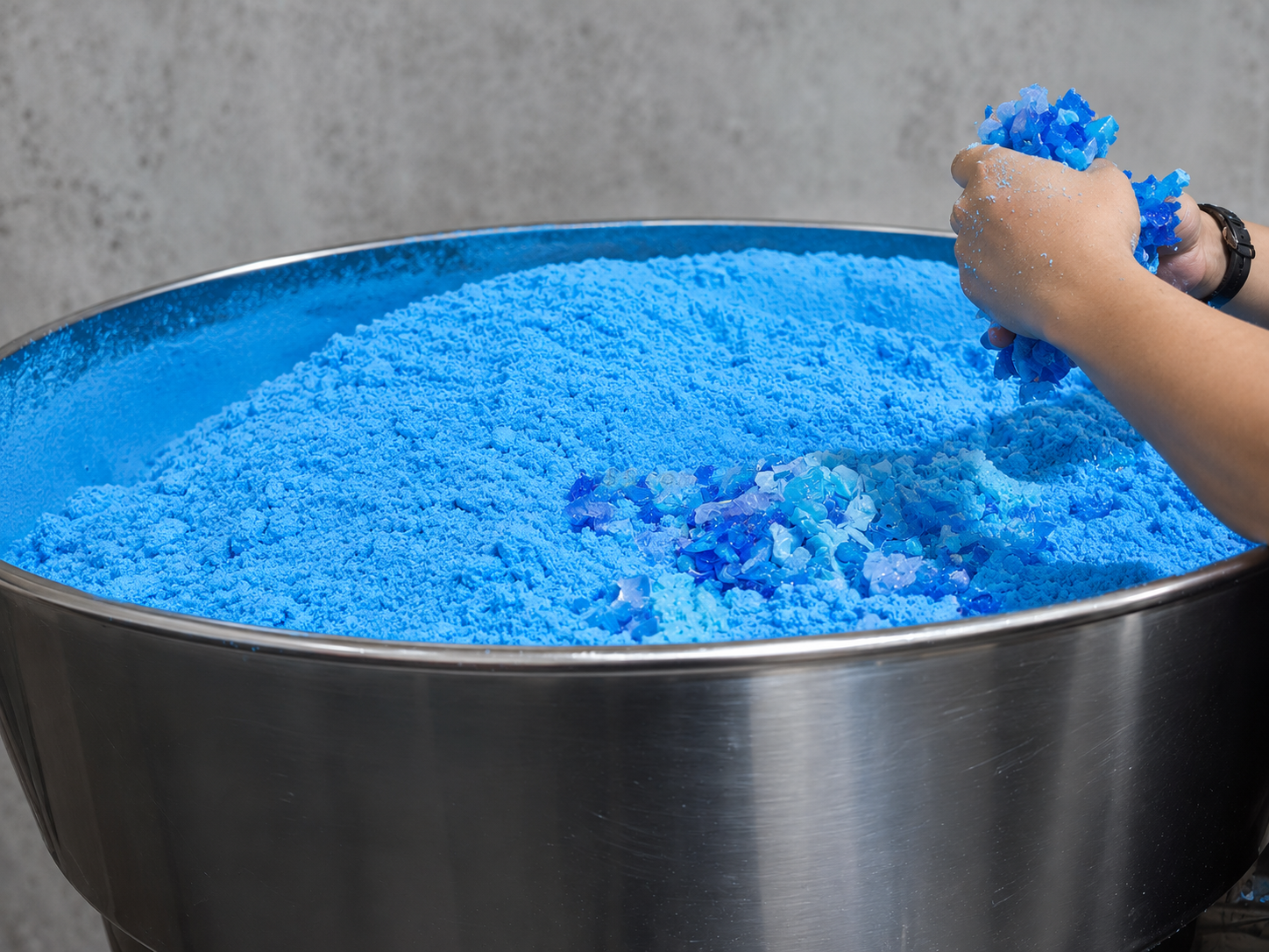 Squeeze toy softness material preparation during production