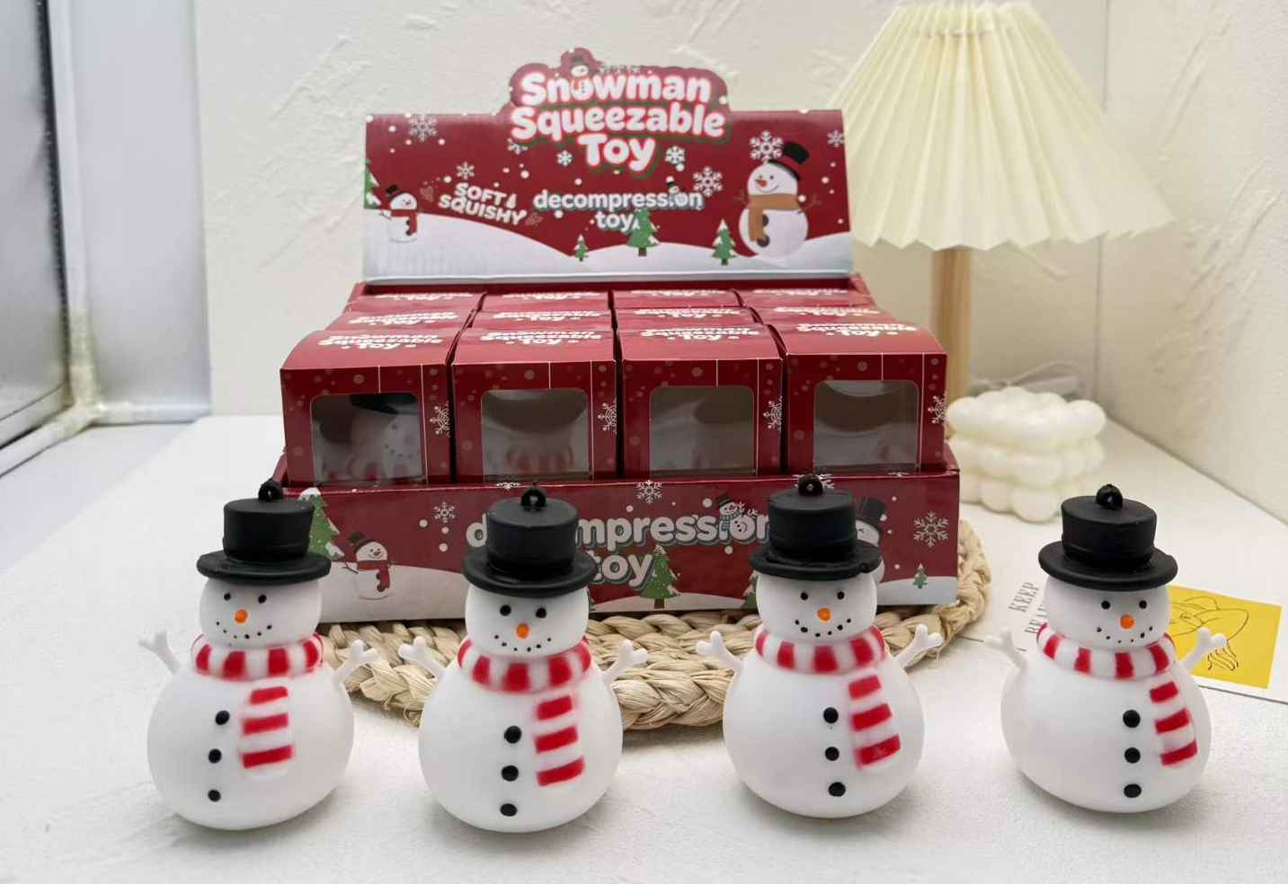Christmas snowman squishy toys for seasonal retail collections