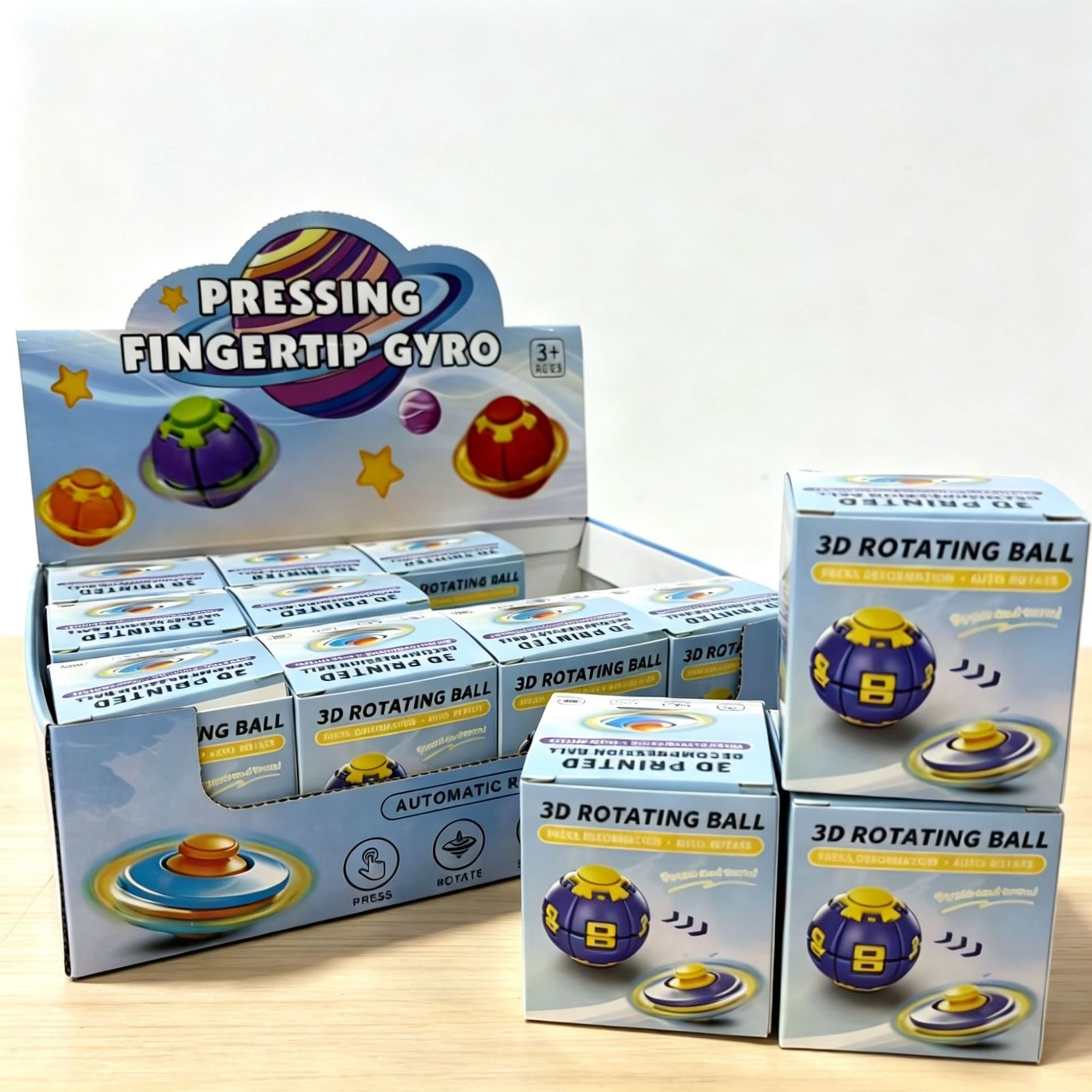 Retail display packaging for a wholesale toy assortment with individually boxed products