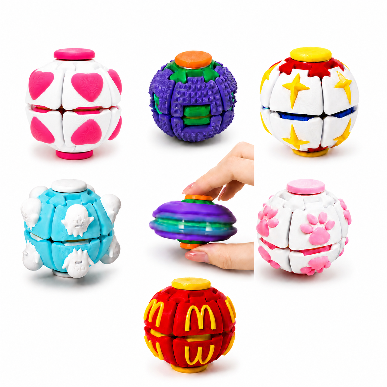 Press-to-Spin Fidget Ball designs for OEM and ODM customization