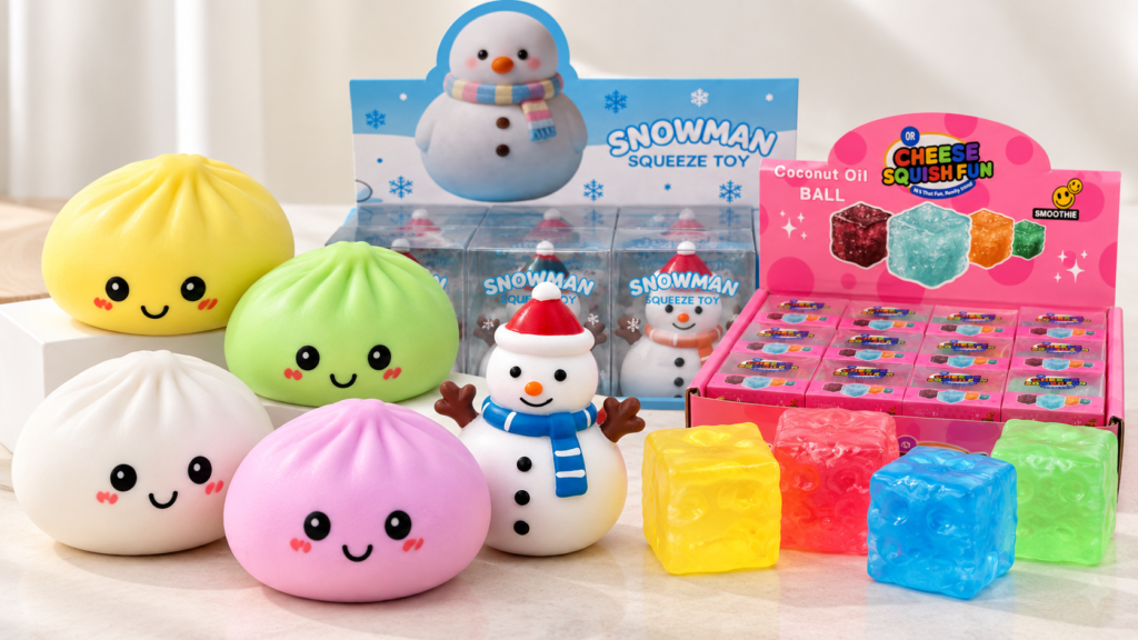 Wholesale squeeze toys featuring foam, elastic and filled toy constructions