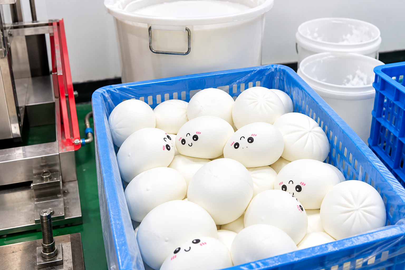 White dumpling squishy toys during physical sample and product development