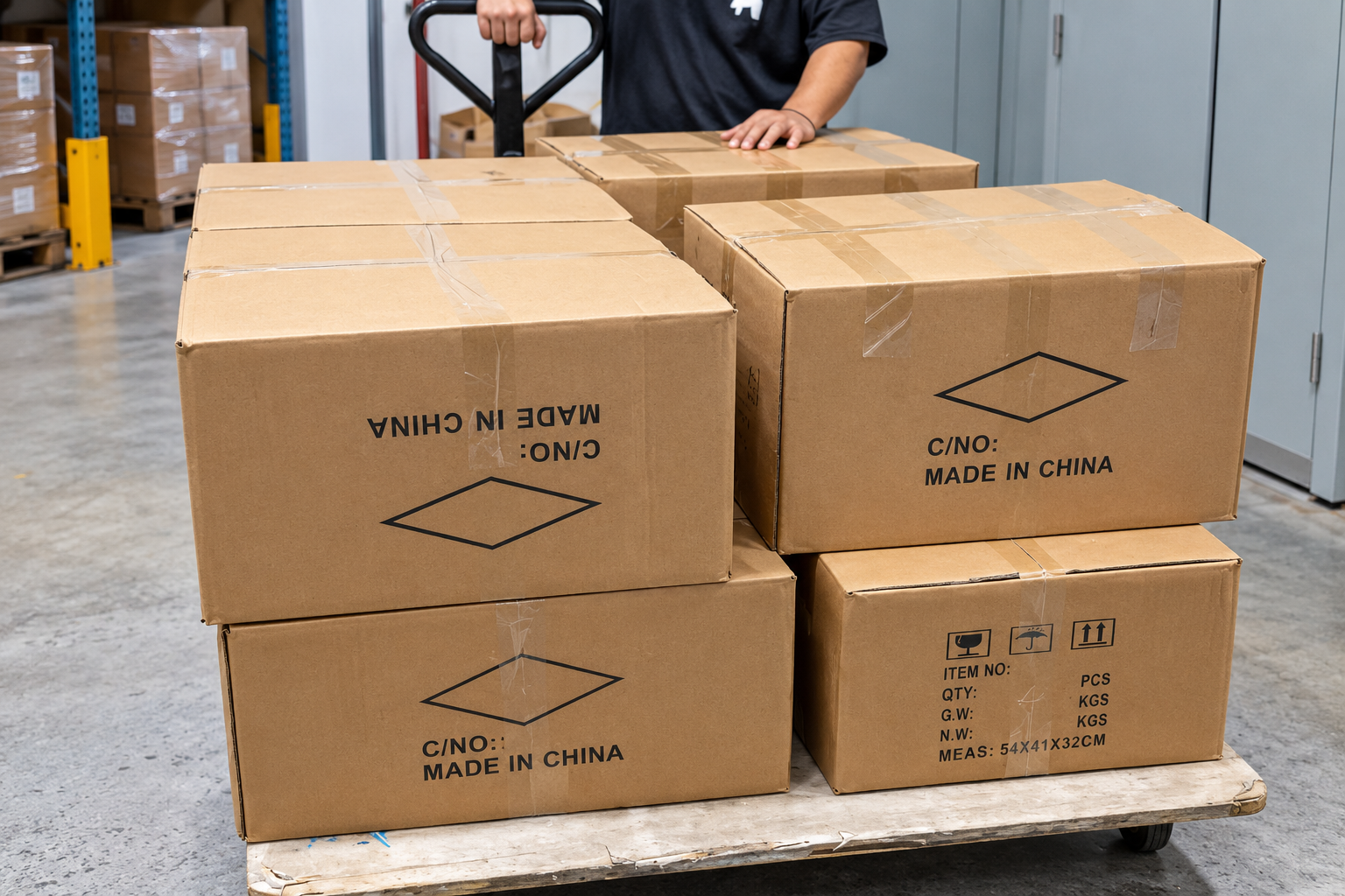 Sealed cartons of bulk fidget toys prepared for delivery to multiple schools